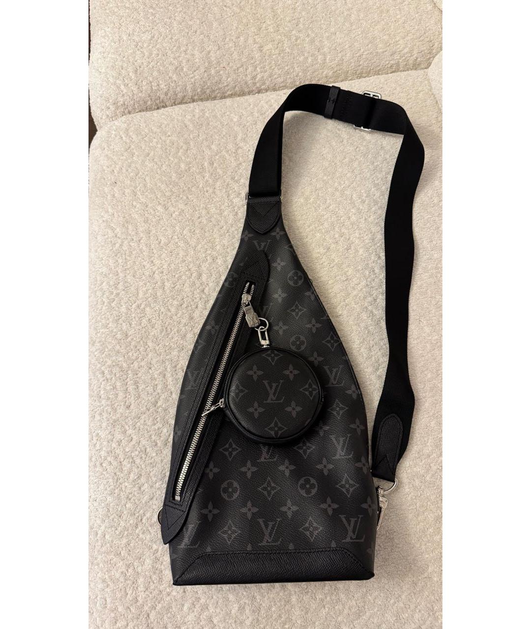 LOUIS VUITTON Антрацитовая поясная сумка, фото 2