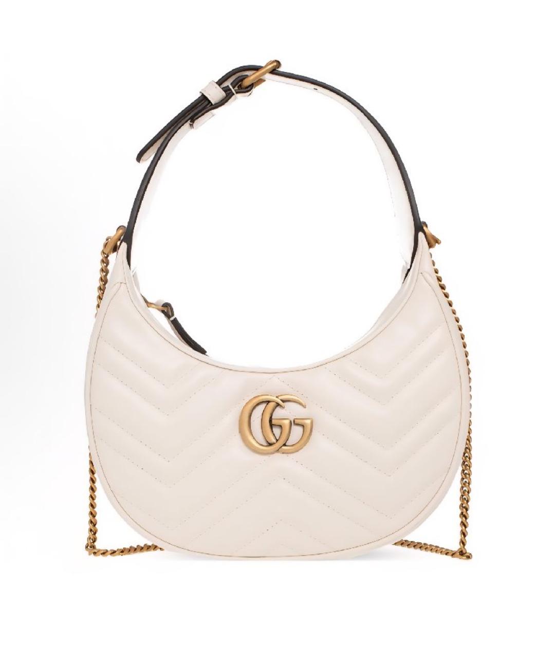 GUCCI Белая кожаная сумка с короткими ручками, фото 9