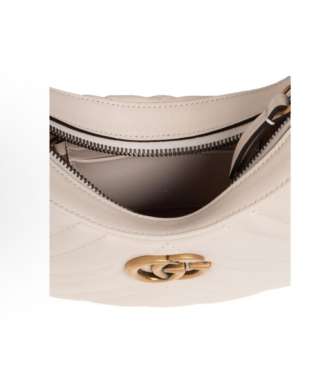 GUCCI Белая кожаная сумка с короткими ручками, фото 4