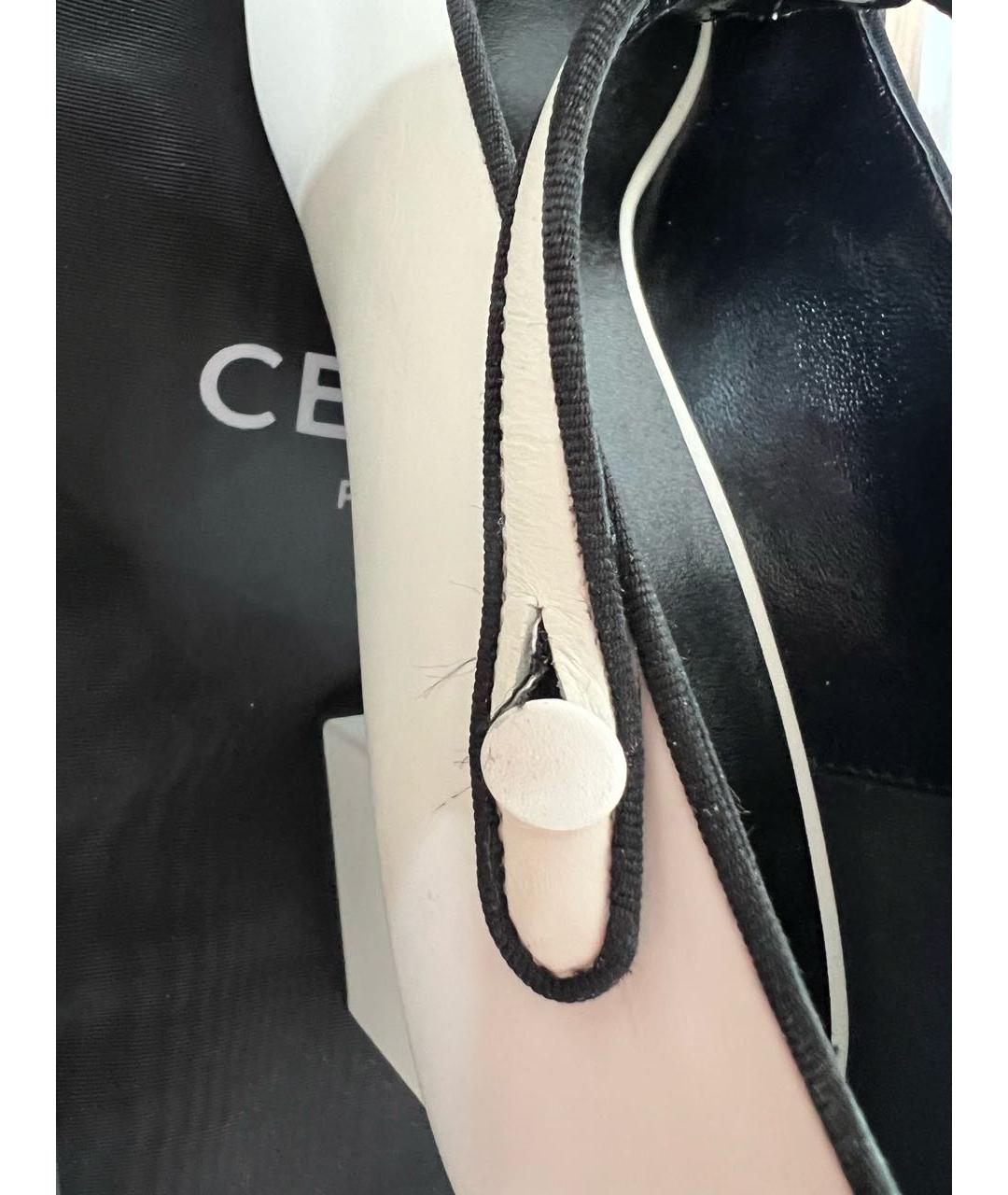 CELINE Белые кожаные туфли, фото 8