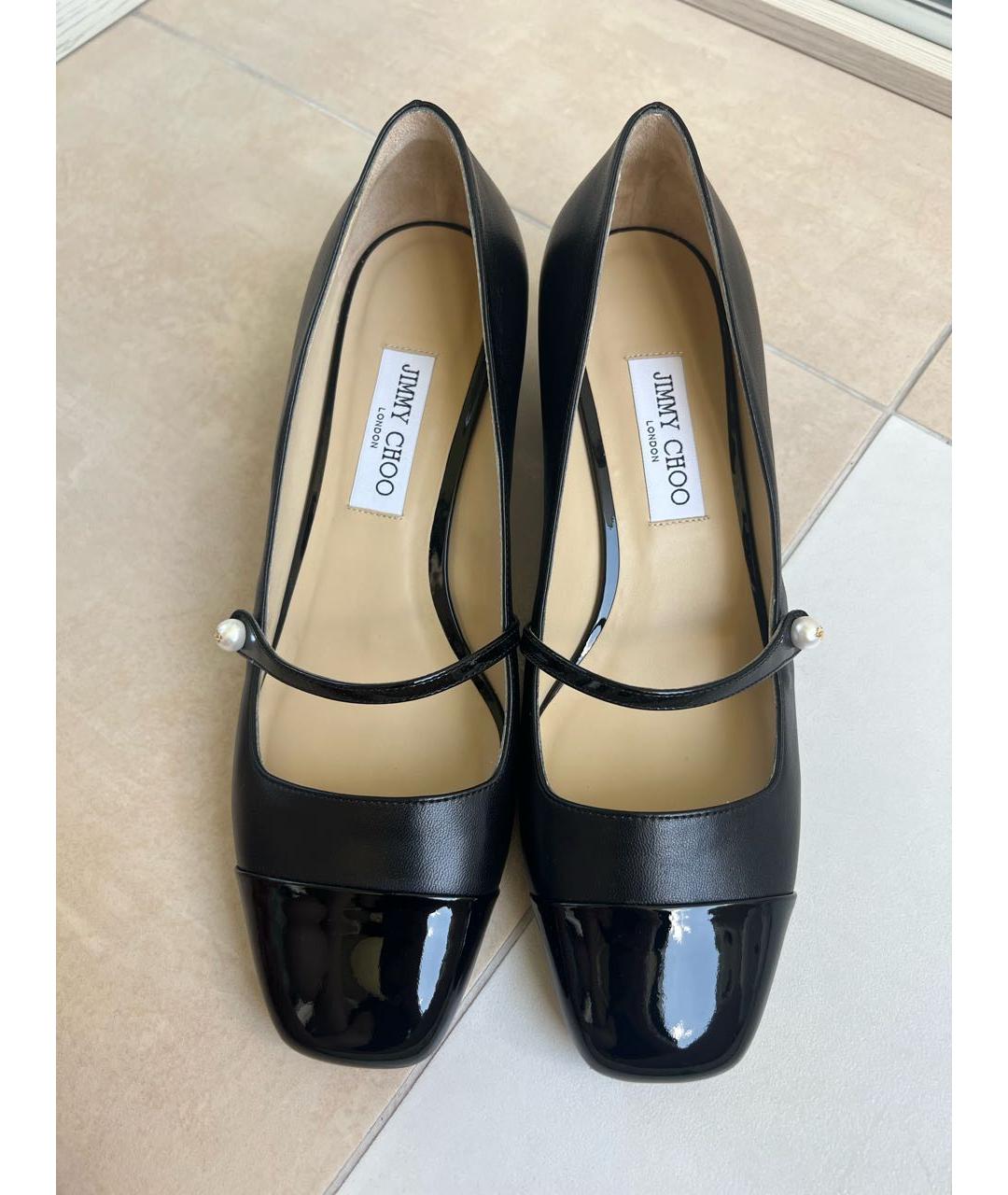 JIMMY CHOO Черные кожаные туфли, фото 2