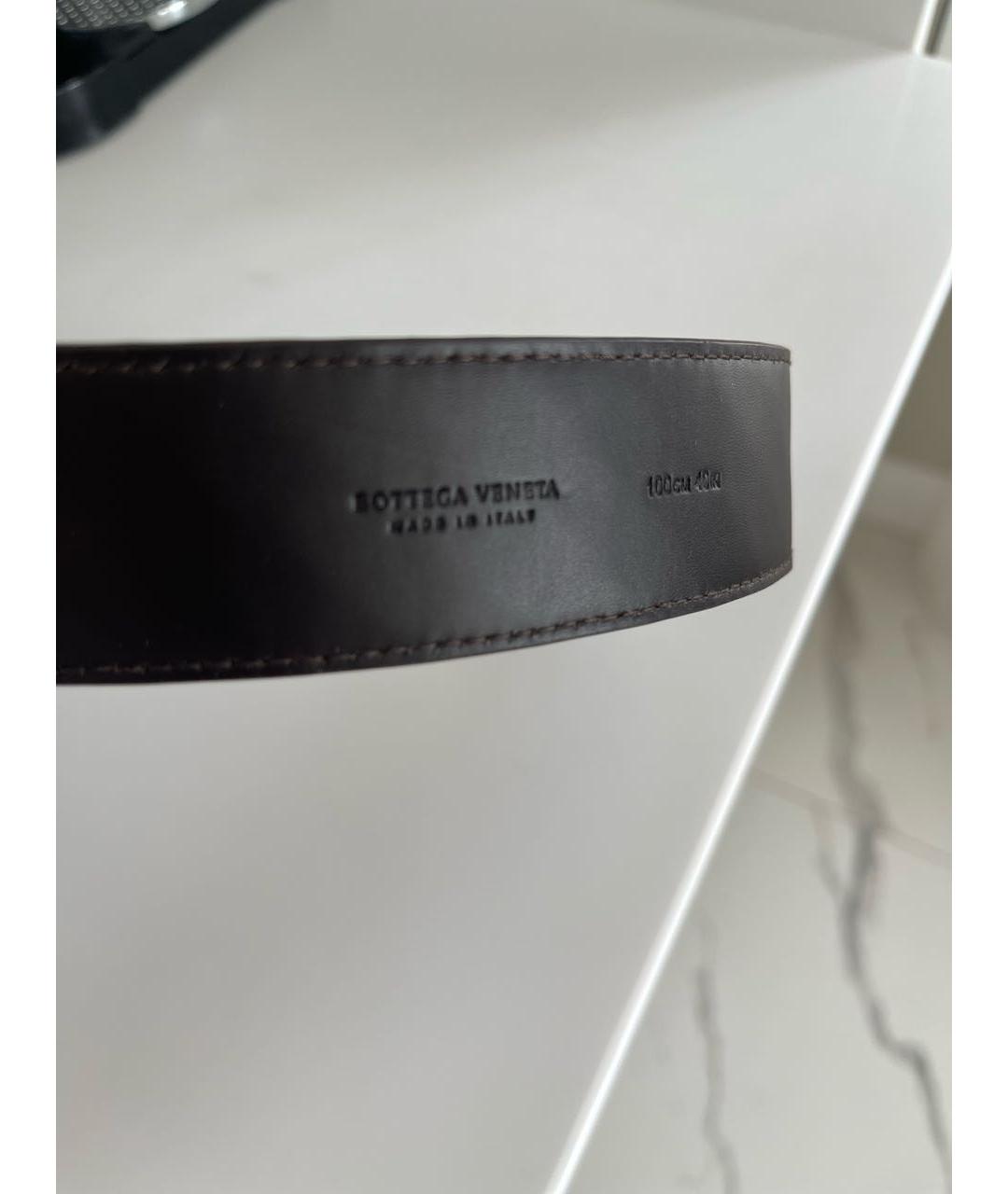 BOTTEGA VENETA Коричневый кожаный ремень, фото 3