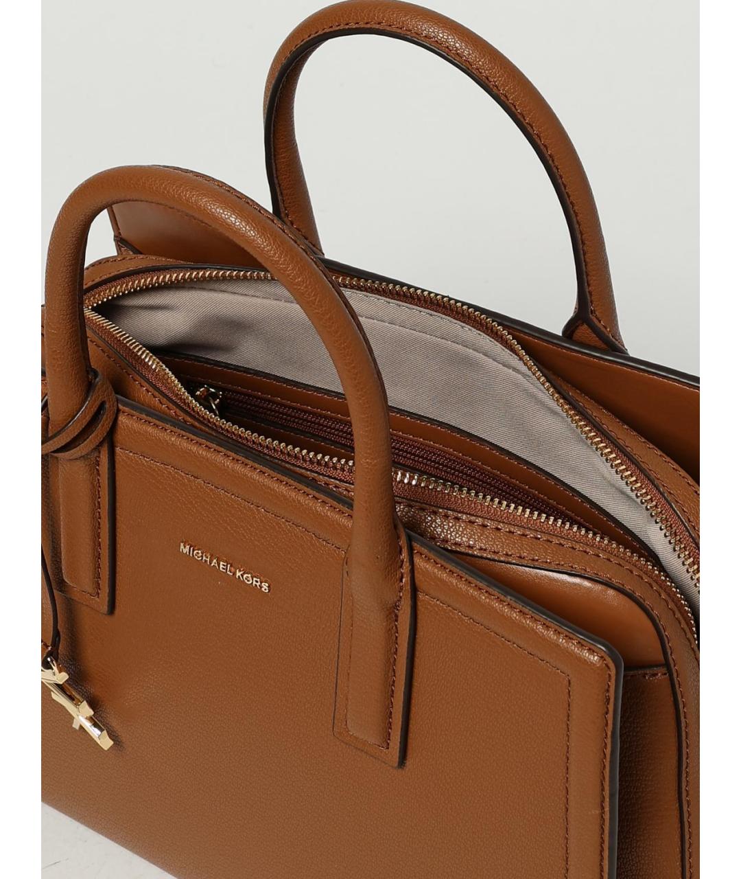 MICHAEL KORS Коричневая кожаная сумка тоут, фото 3