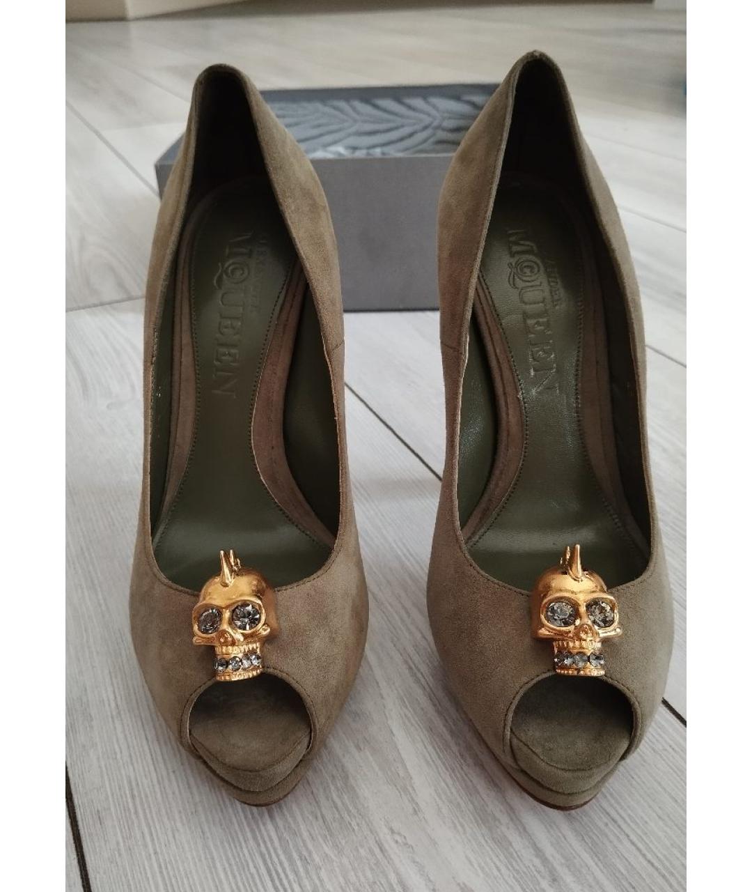 ALEXANDER MCQUEEN Бежевые замшевые туфли, фото 2