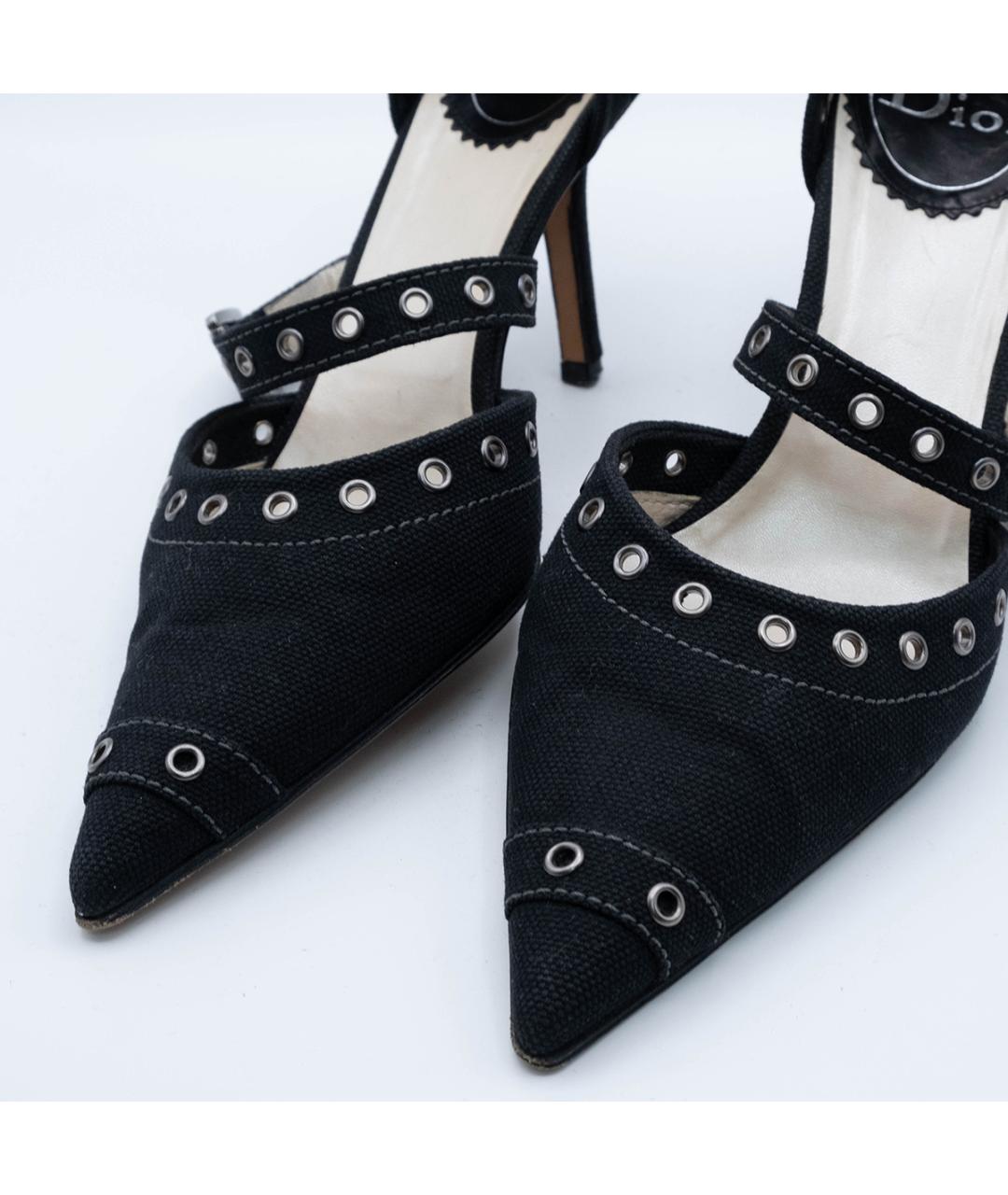 CHRISTIAN DIOR Черные текстильные туфли, фото 3