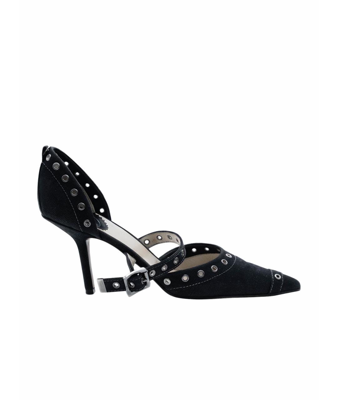 CHRISTIAN DIOR Черные текстильные туфли, фото 1
