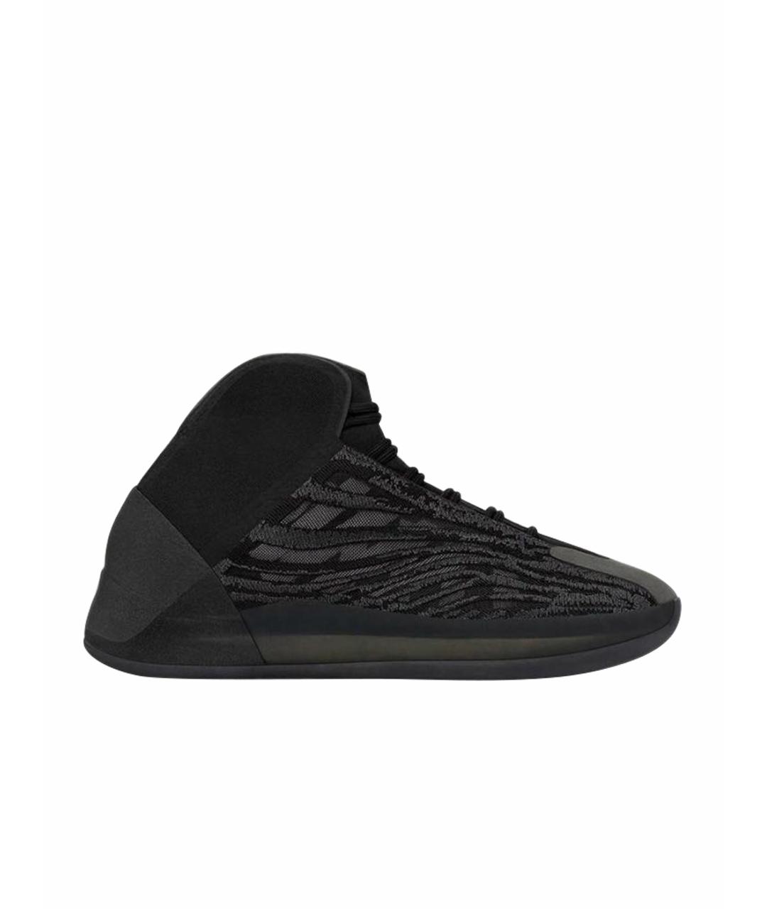 ADIDAS YEEZY Черные текстильные высокие кроссовки / кеды, фото 1