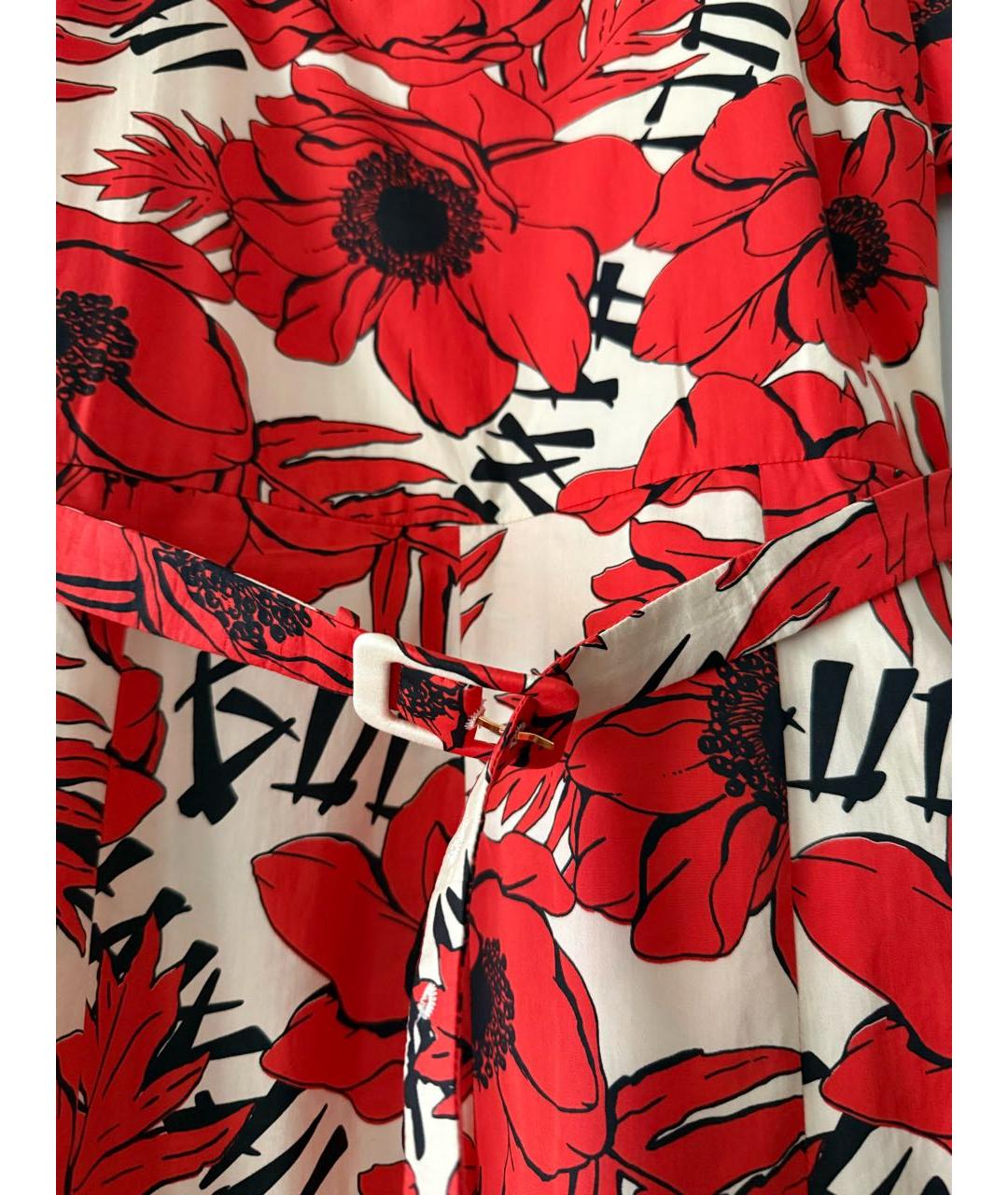GUCCI Красное шелковое повседневное платье, фото 7