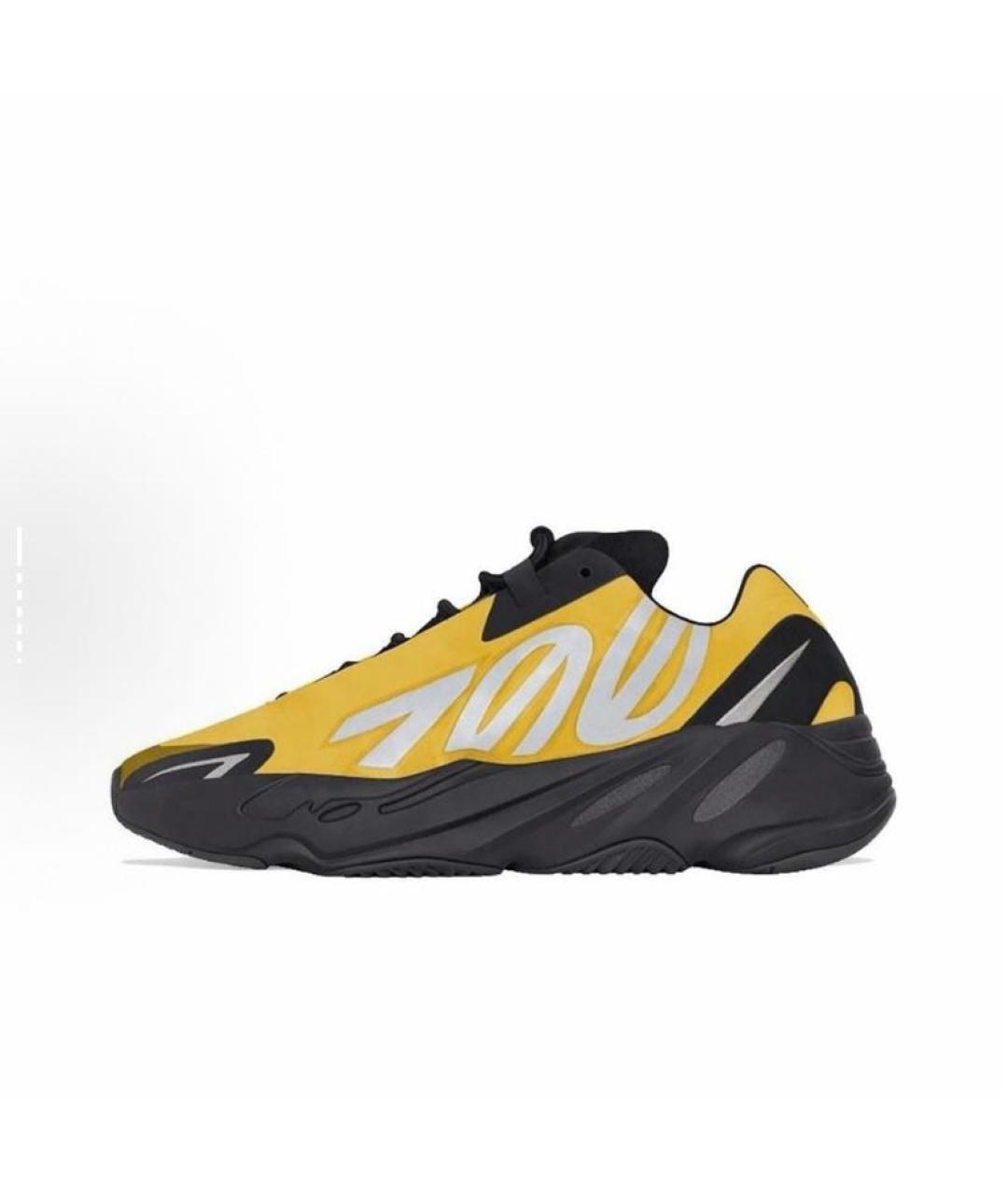ADIDAS YEEZY Желтые текстильные низкие кроссовки / кеды, фото 3