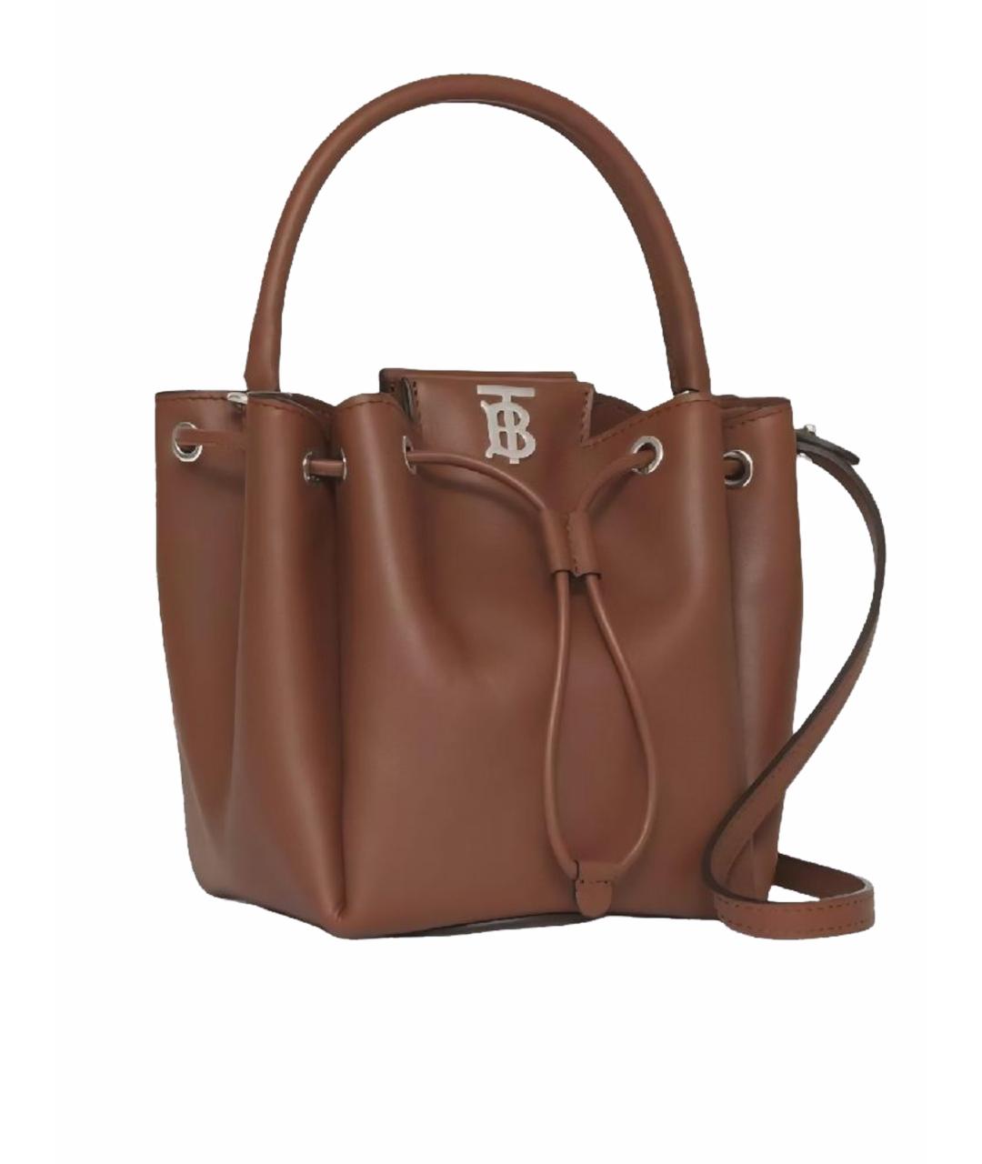 BURBERRY Коричневая кожаная сумка тоут, фото 1