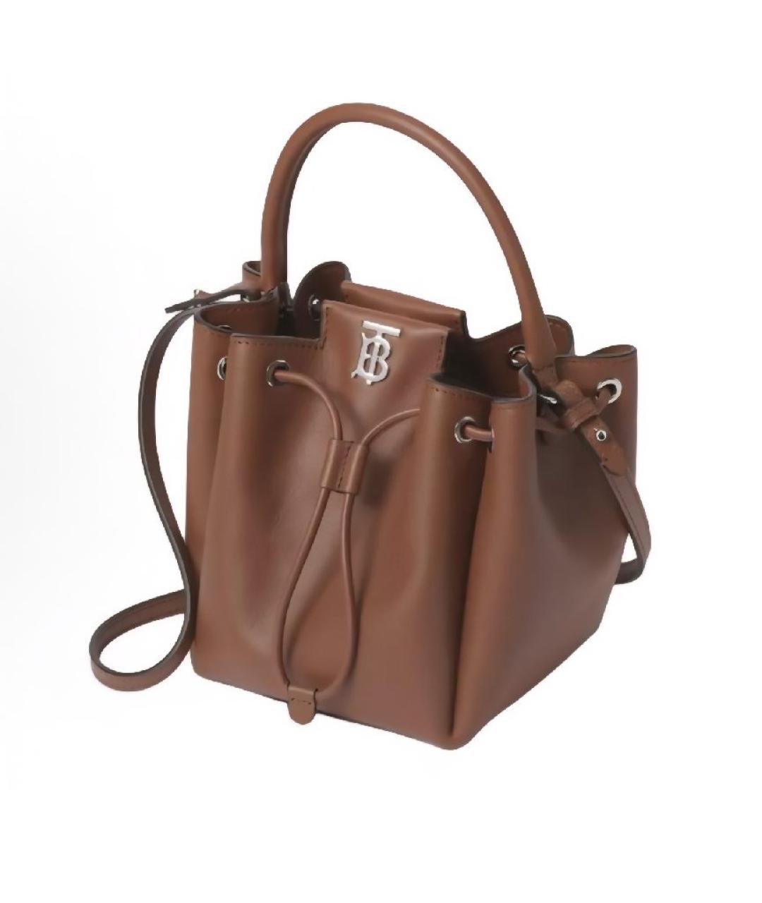 BURBERRY Коричневая кожаная сумка тоут, фото 2