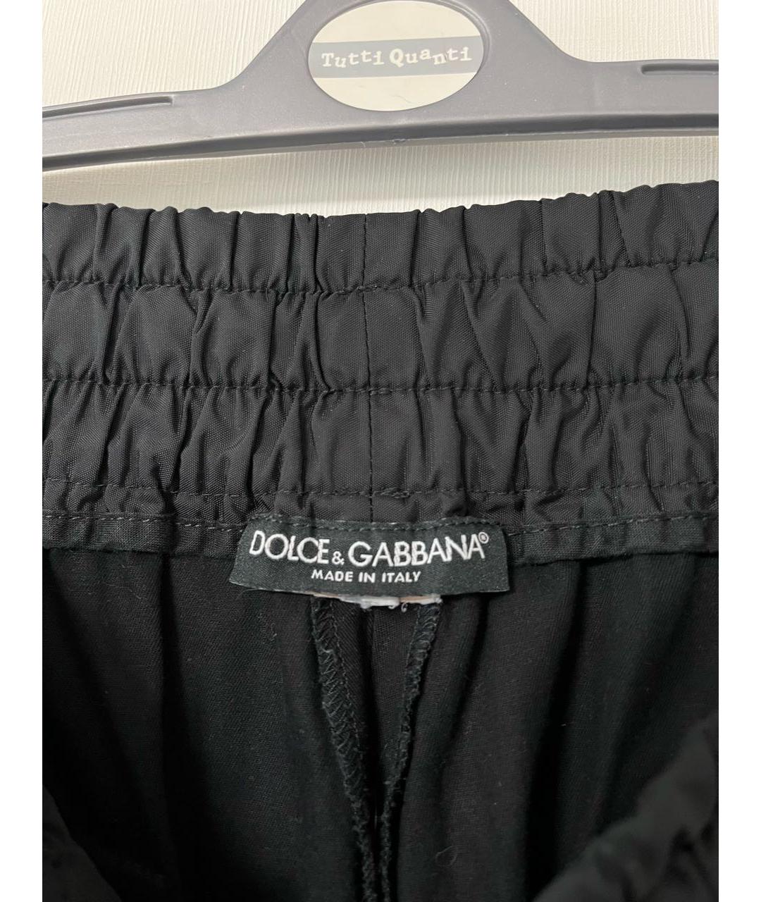 DOLCE&GABBANA Черные хлопковые повседневные брюки, фото 8