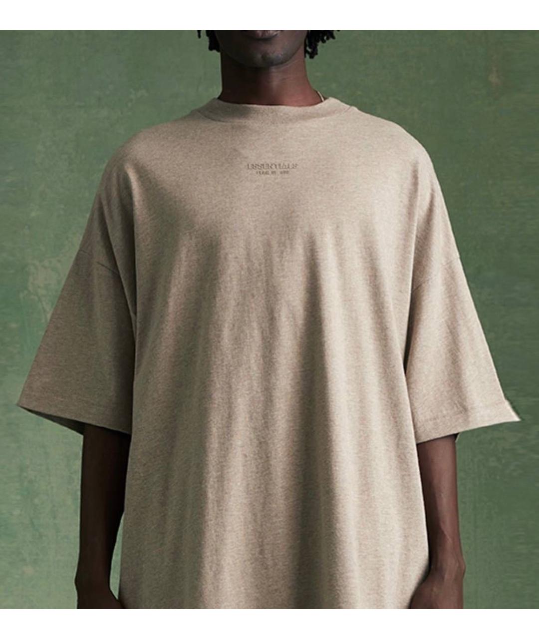 FEAR OF GOD ESSENTIALS Бежевая хлопковая футболка, фото 7