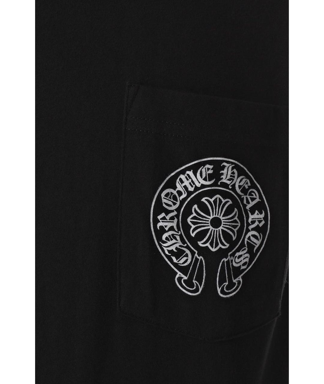 CHROME HEARTS Черная хлопковая футболка, фото 3