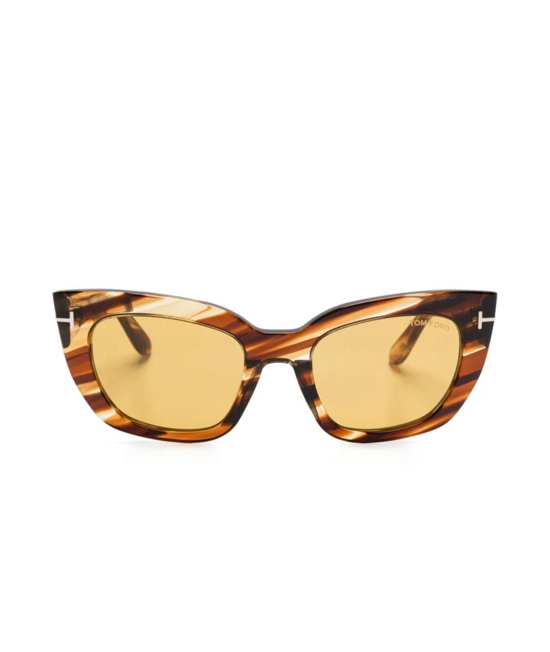 TOM FORD Коричневые пластиковые солнцезащитные очки, фото 1