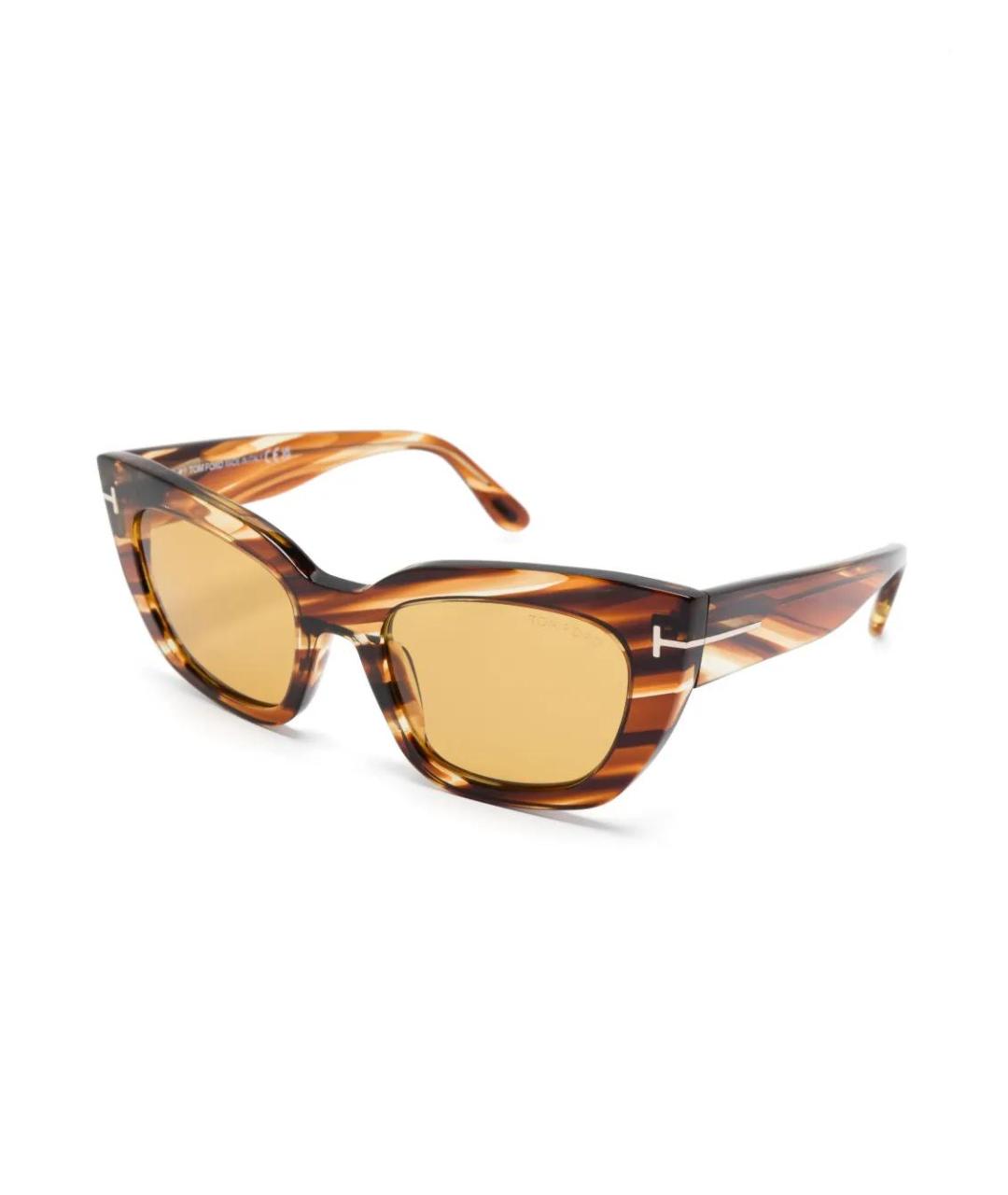 TOM FORD Коричневые пластиковые солнцезащитные очки, фото 2