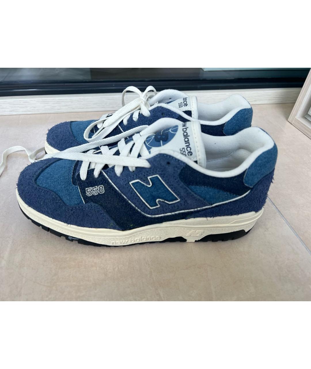 NEW BALANCE Синие нубуковые кроссовки, фото 5
