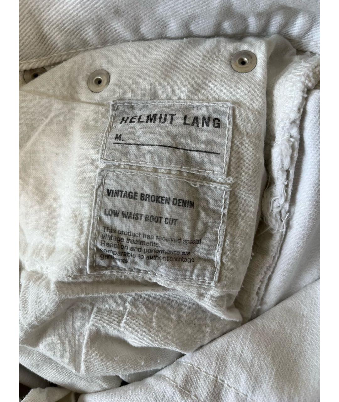 HELMUT LANG Белые хлопковые прямые джинсы, фото 8