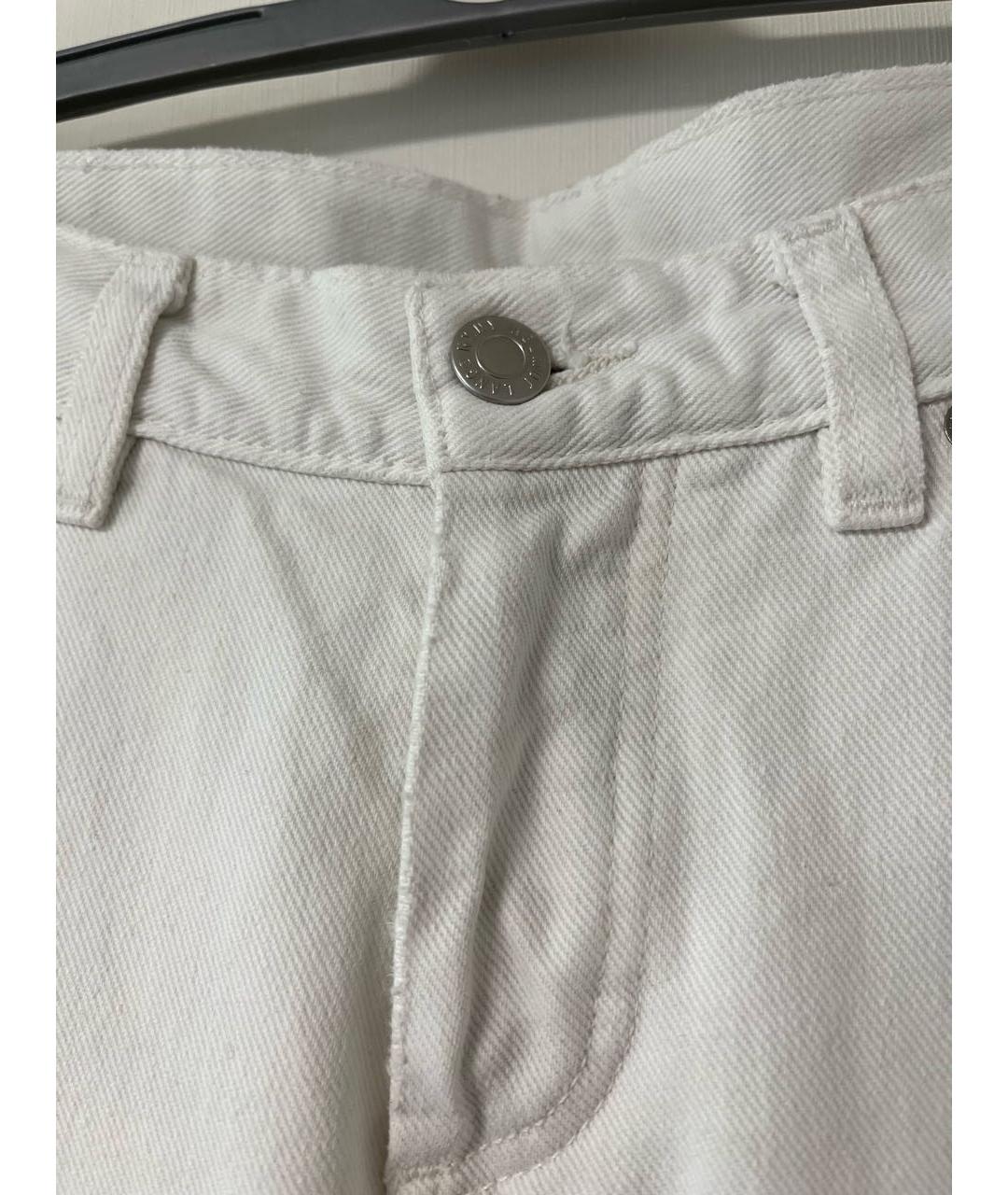 HELMUT LANG Белые хлопковые прямые джинсы, фото 5