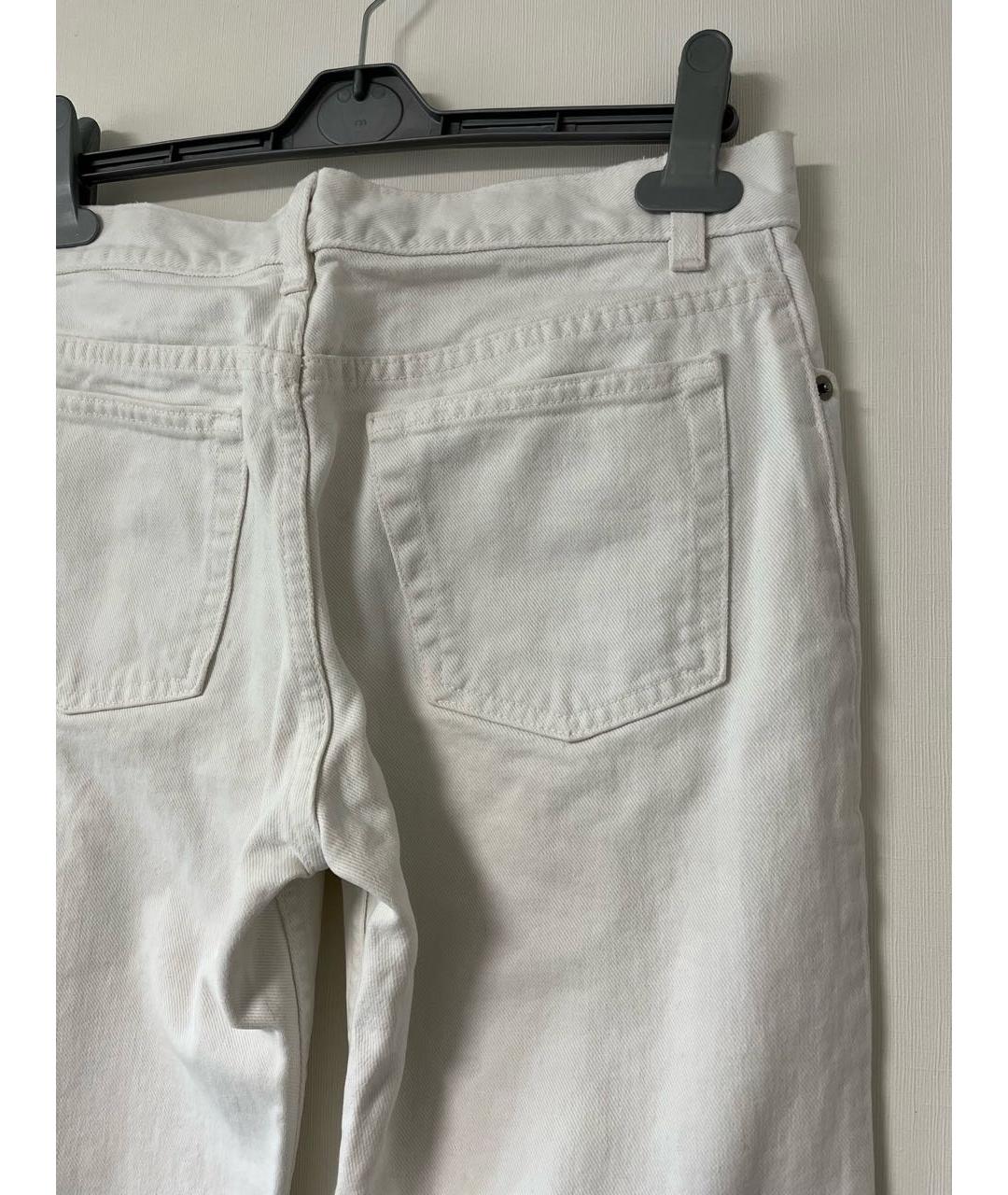 HELMUT LANG Белые хлопковые прямые джинсы, фото 4