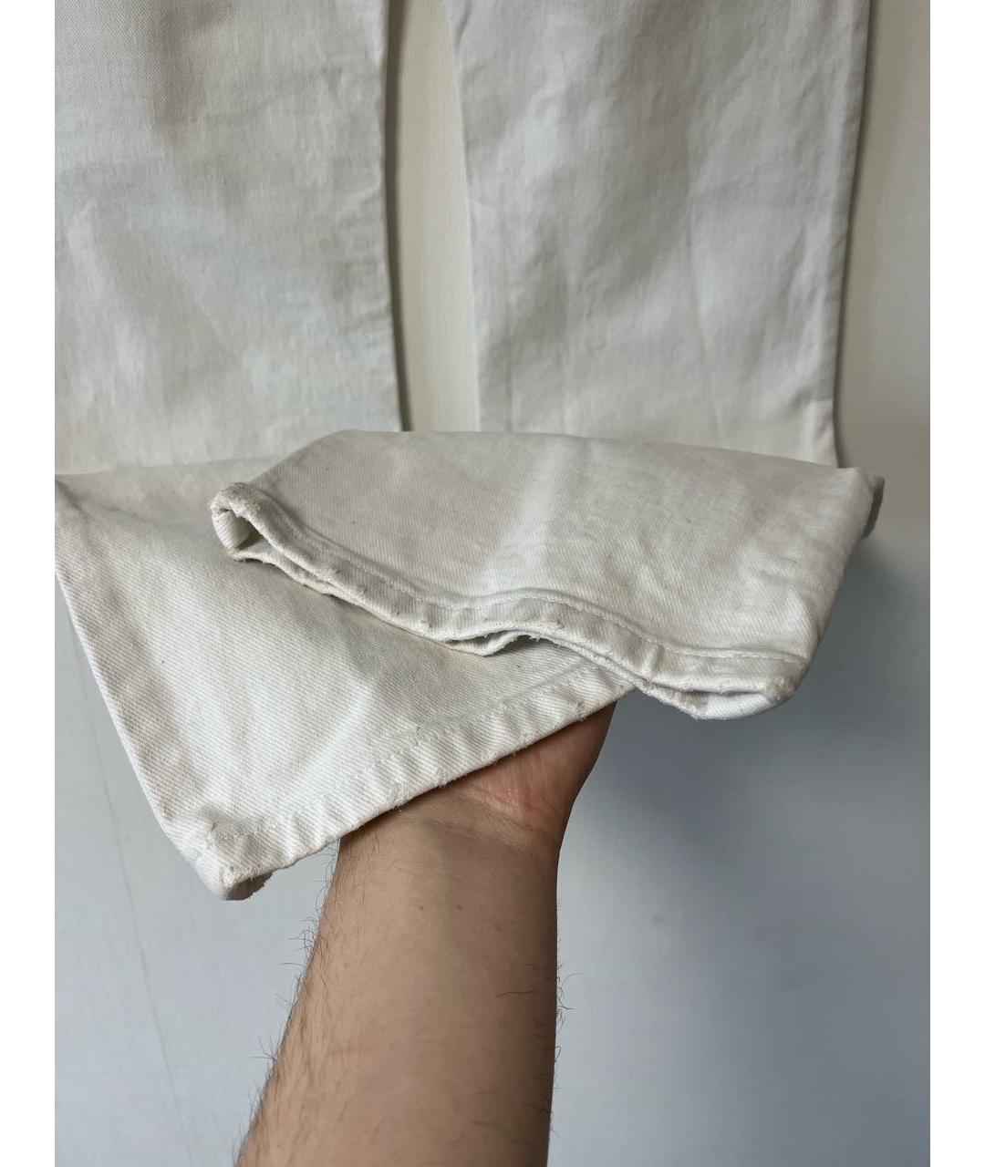 HELMUT LANG Белые хлопковые прямые джинсы, фото 6