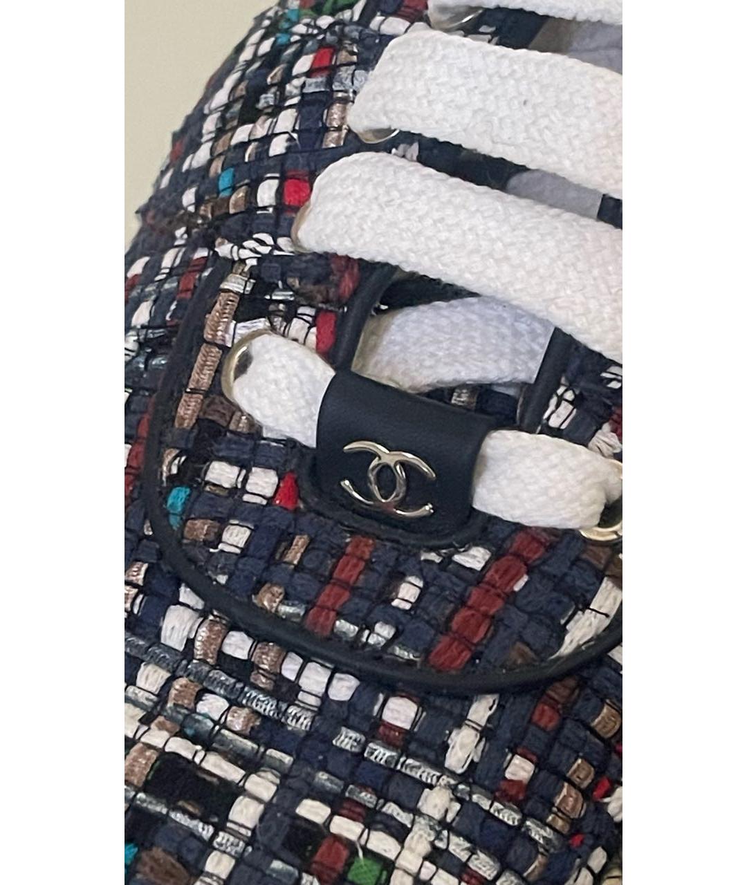 CHANEL Синие текстильные кроссовки, фото 4