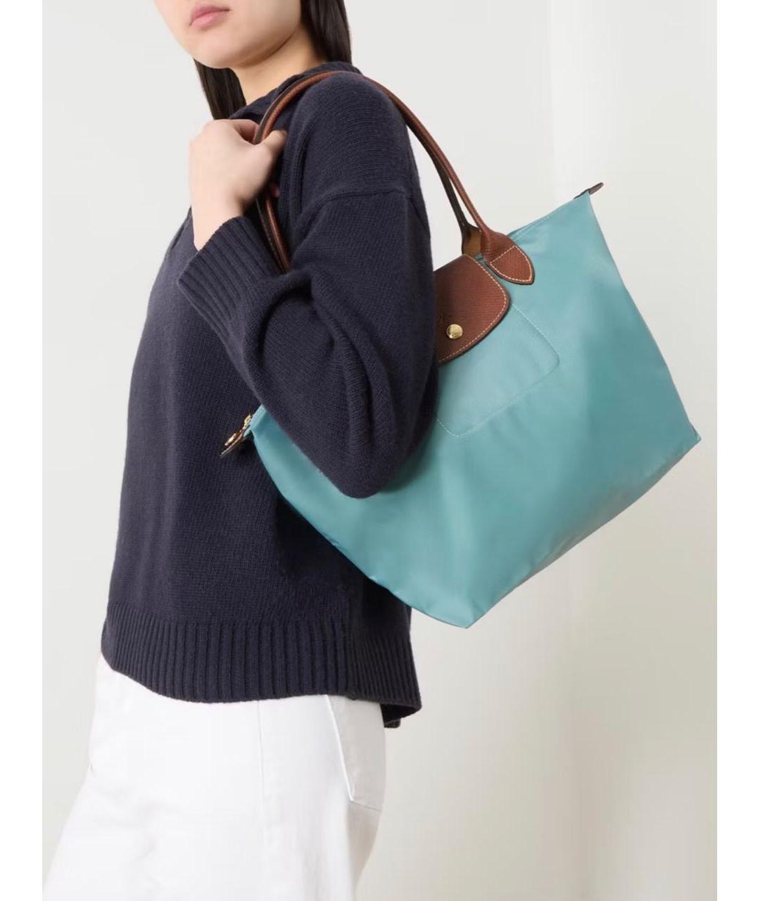 LONGCHAMP Голубая сумка тоут, фото 7