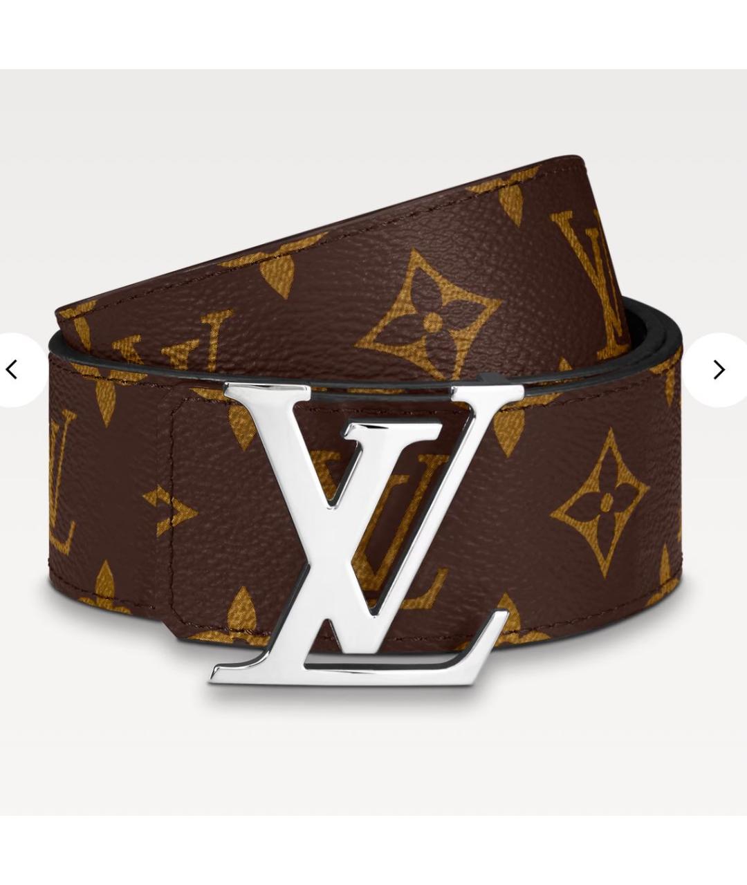 LOUIS VUITTON Коричневый кожаный ремень, фото 3