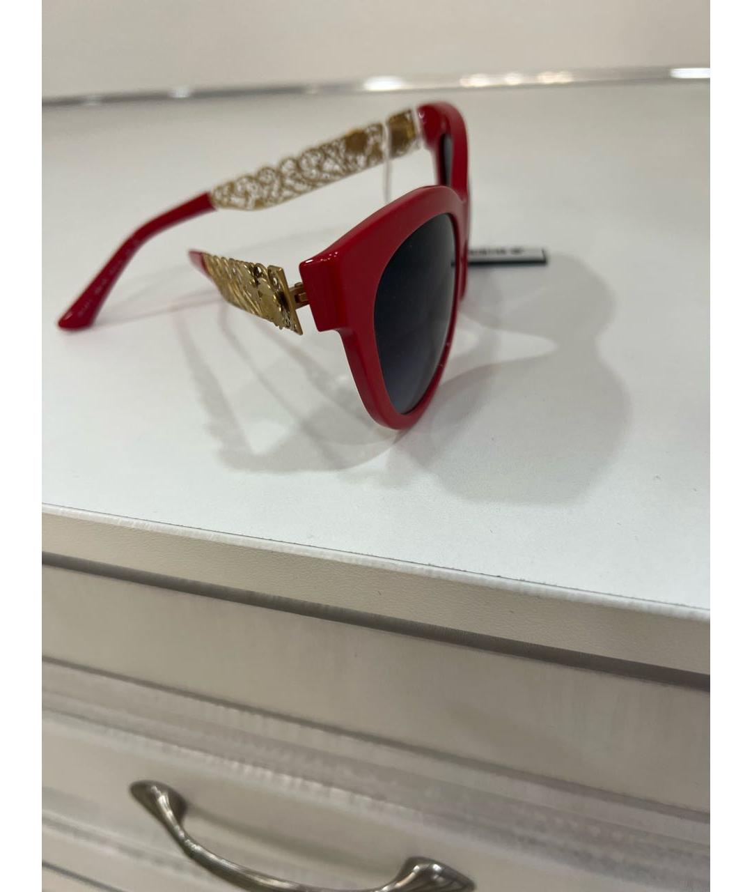 DOLCE&GABBANA Красные пластиковые солнцезащитные очки, фото 3