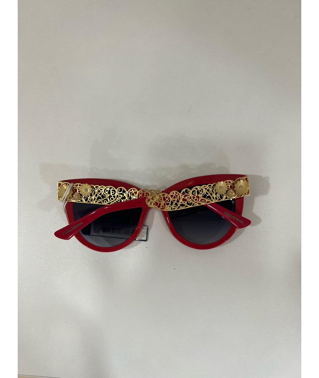 DOLCE&GABBANA Красные пластиковые солнцезащитные очки, фото 8
