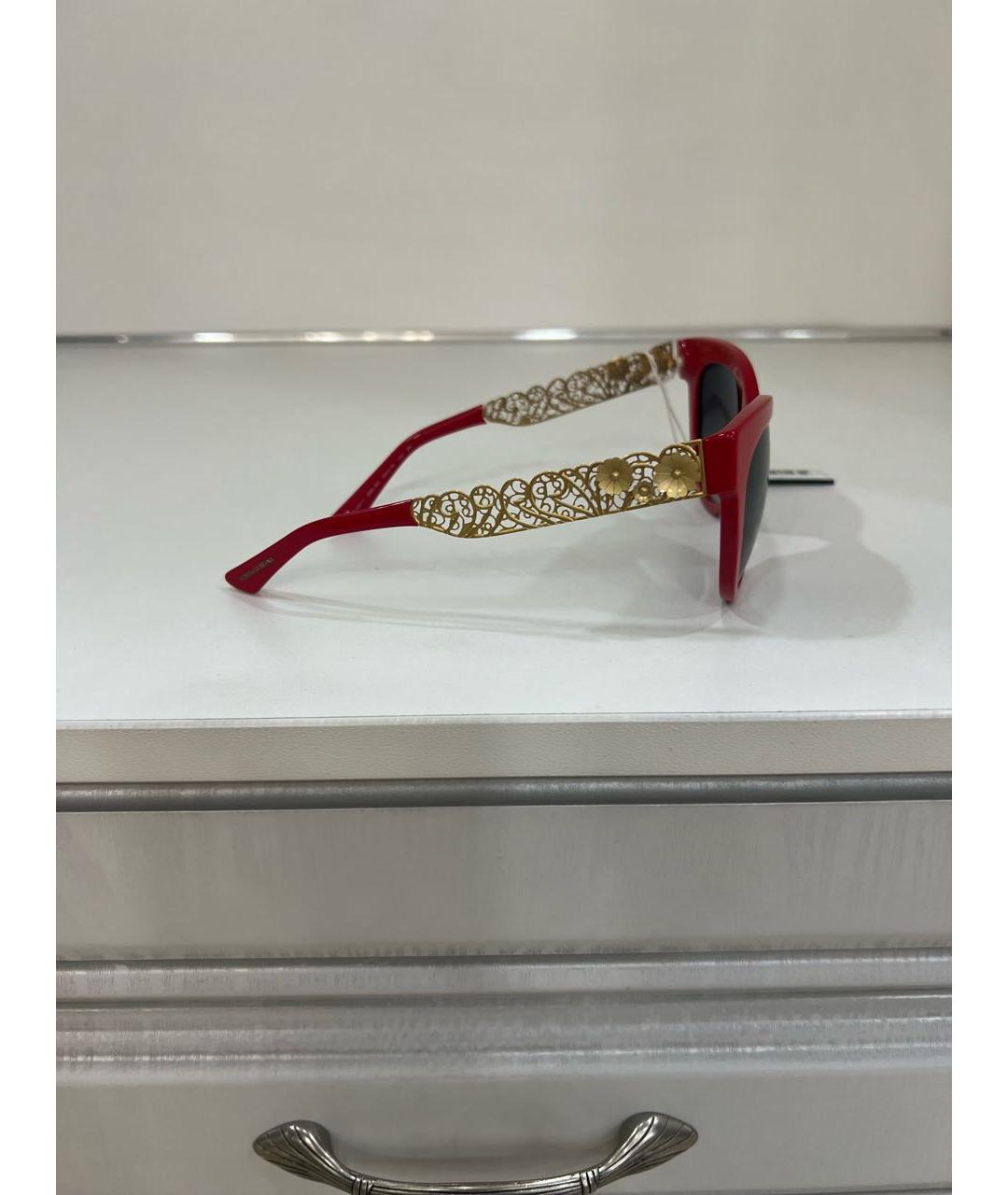 DOLCE&GABBANA Красные пластиковые солнцезащитные очки, фото 2