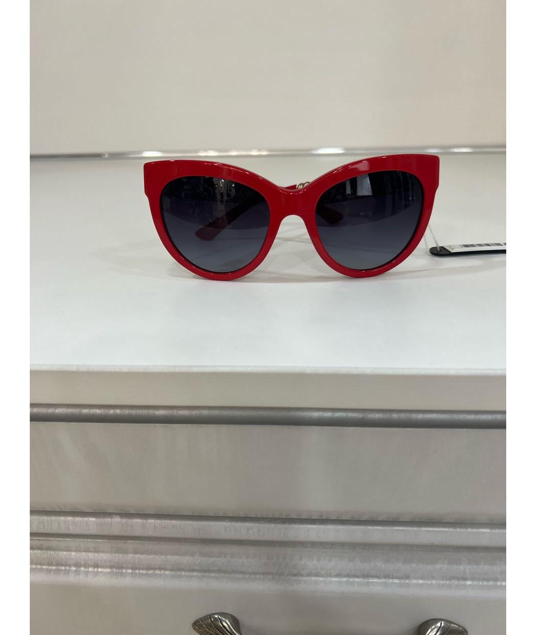 DOLCE&GABBANA Красные пластиковые солнцезащитные очки, фото 9