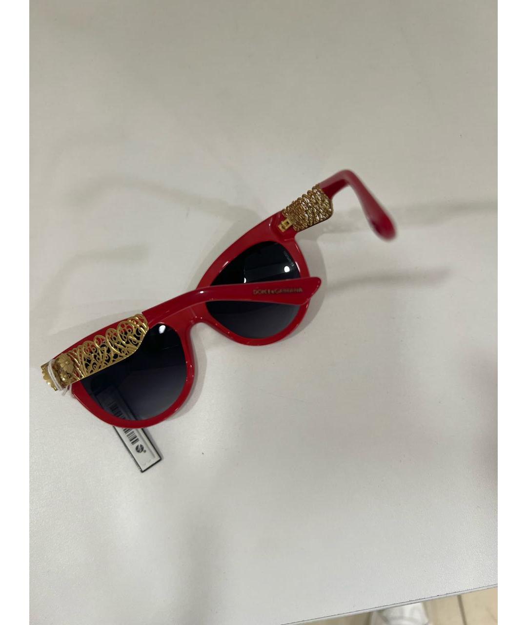 DOLCE&GABBANA Красные пластиковые солнцезащитные очки, фото 7