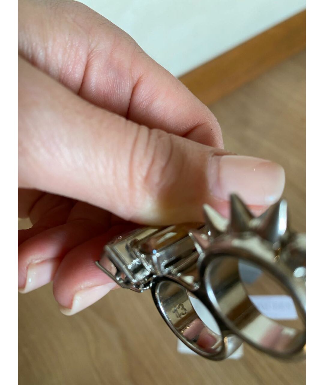 ALEXANDER MCQUEEN Серебряное металлическое кольцо, фото 4