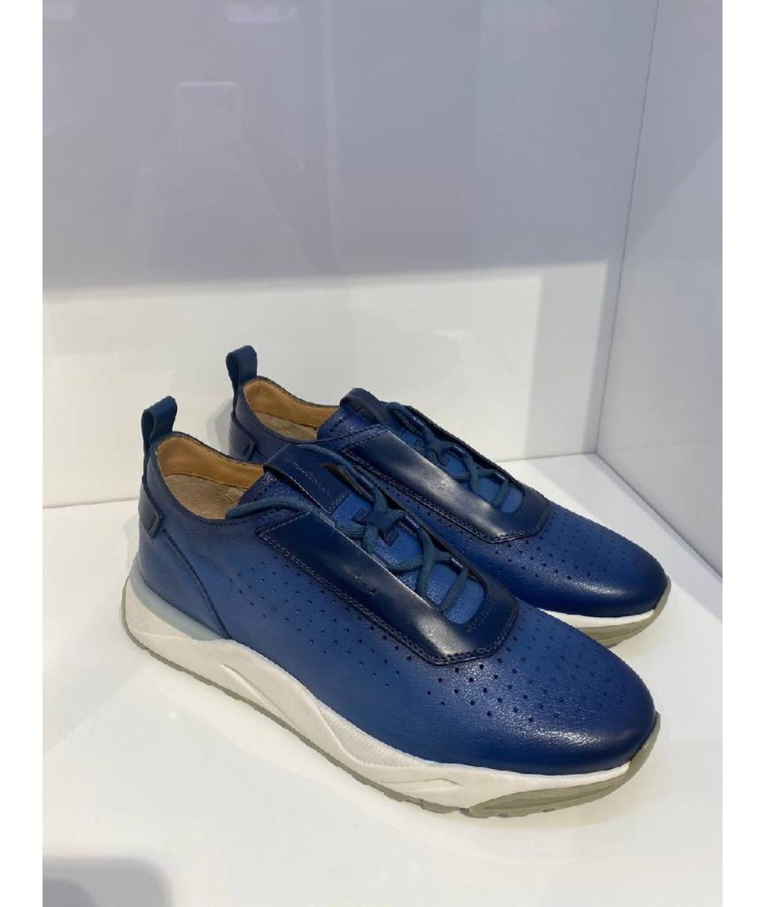 SANTONI Синие низкие кроссовки / кеды, фото 4