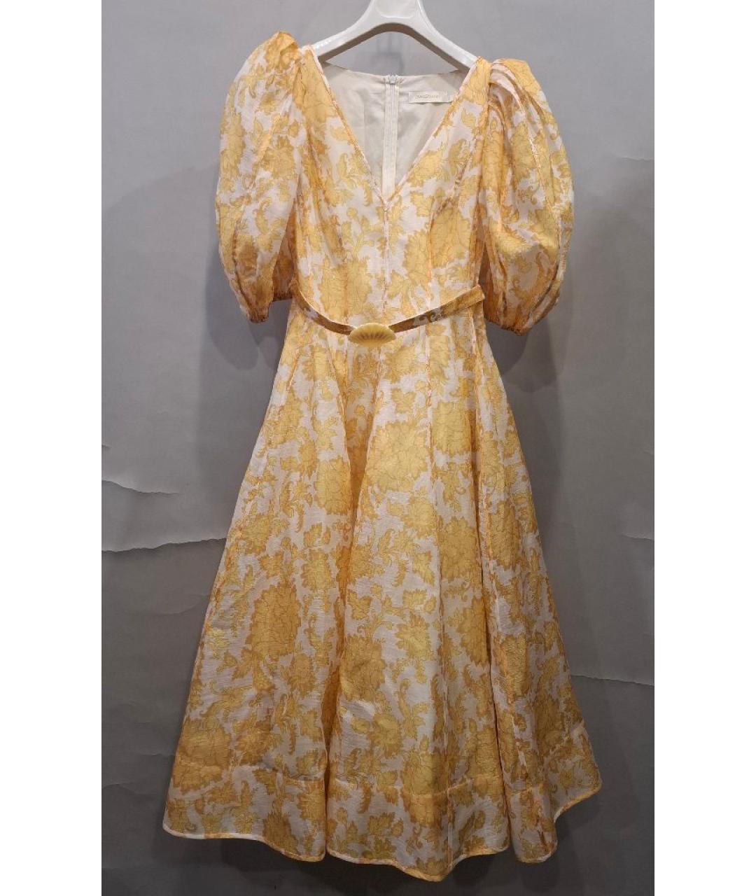ZIMMERMANN Золотое льняное коктейльное платье, фото 6
