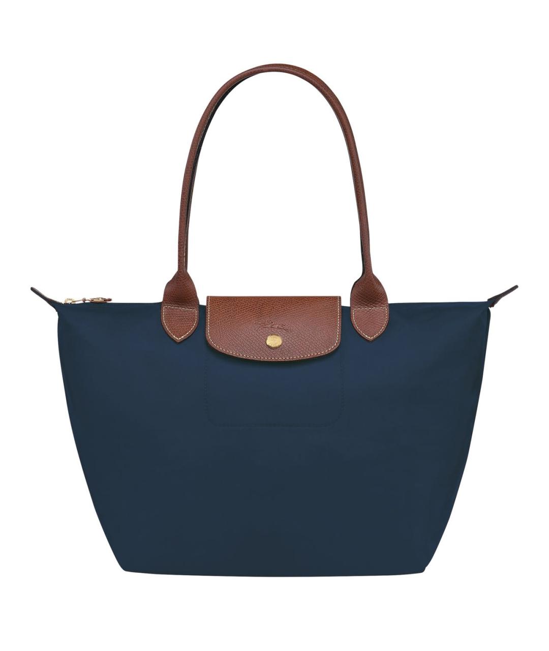 LONGCHAMP Темно-синяя кожаная сумка тоут, фото 1