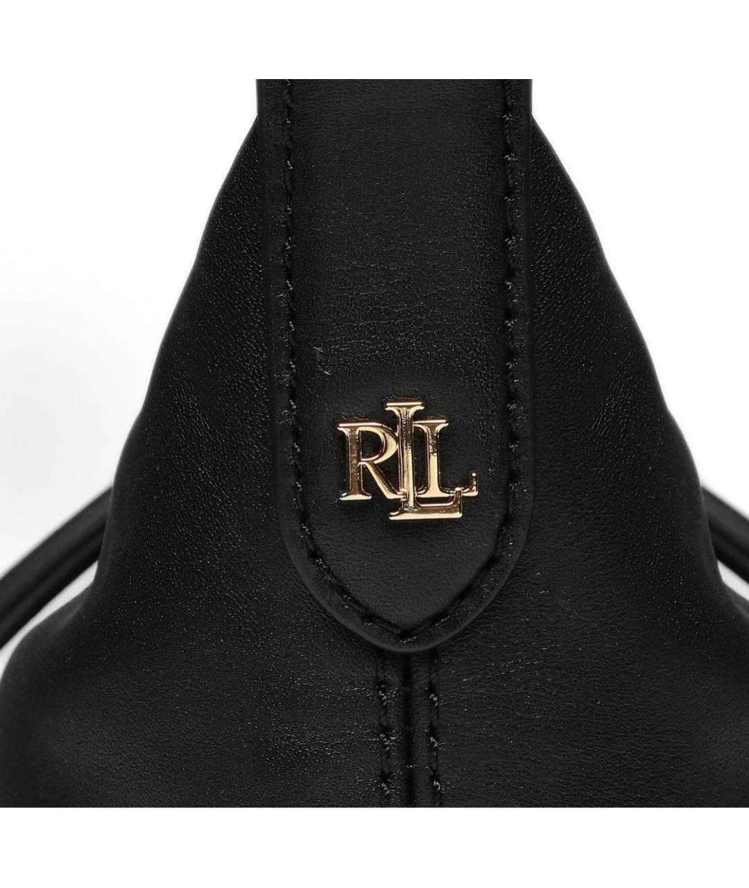 RALPH LAUREN Черная кожаная сумка через плечо, фото 4