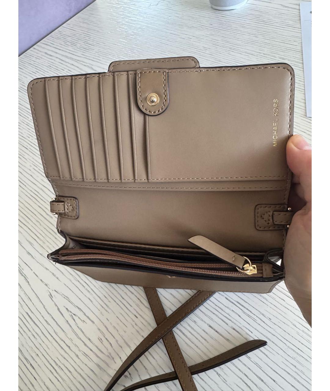 MICHAEL KORS Коричневая кожаная сумка через плечо, фото 3