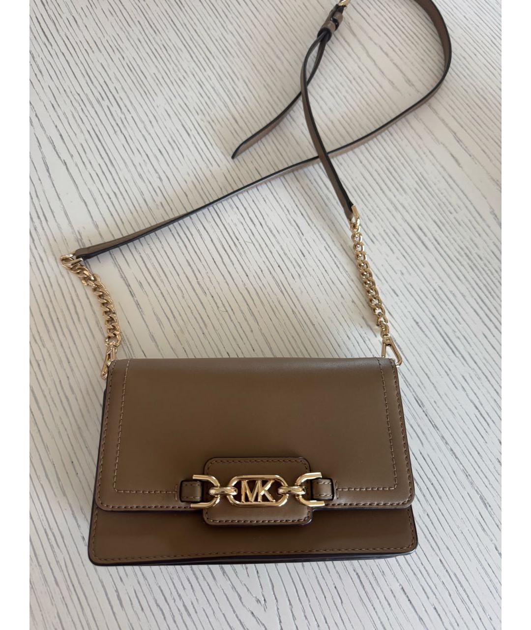 MICHAEL KORS Коричневая кожаная сумка через плечо, фото 5