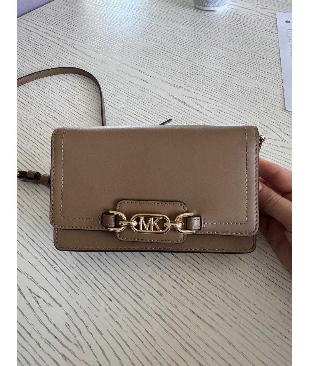 MICHAEL KORS Коричневая кожаная сумка через плечо, фото 6