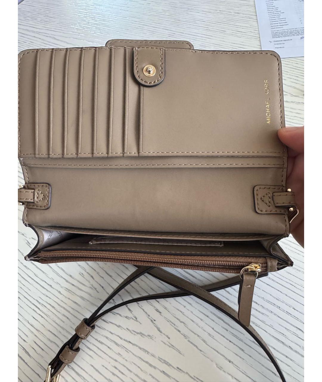 MICHAEL KORS Коричневая кожаная сумка через плечо, фото 4