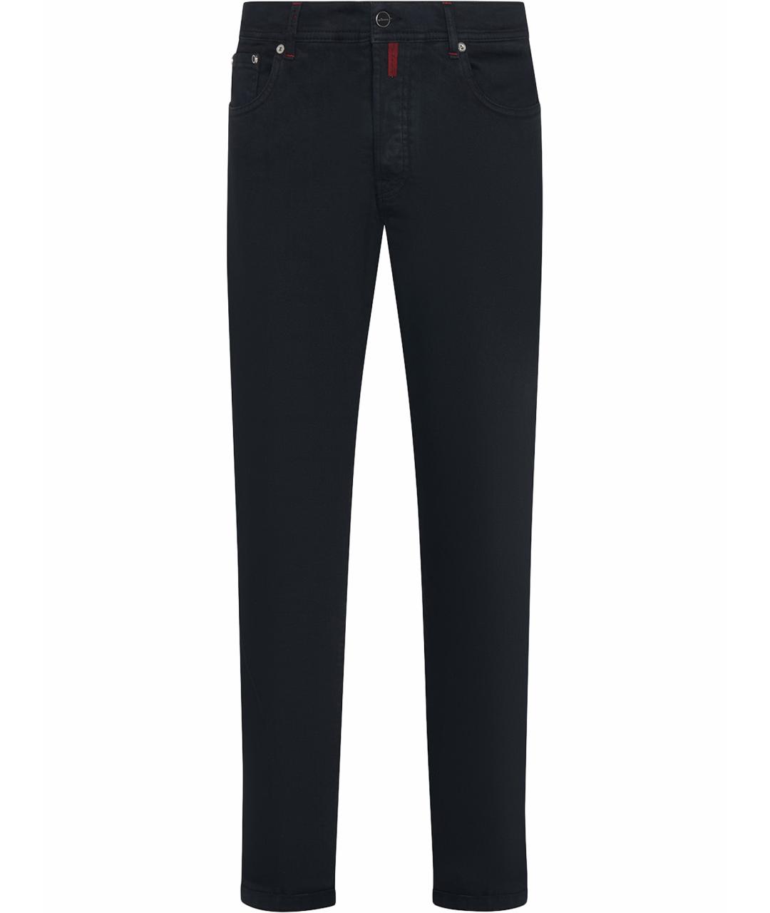 KITON Черные хлопко-эластановые повседневные брюки, фото 1