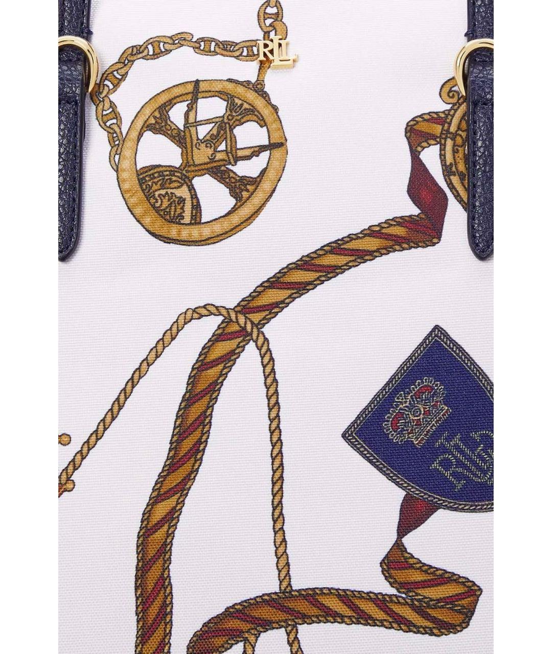 RALPH LAUREN Белая тканевая сумка тоут, фото 6