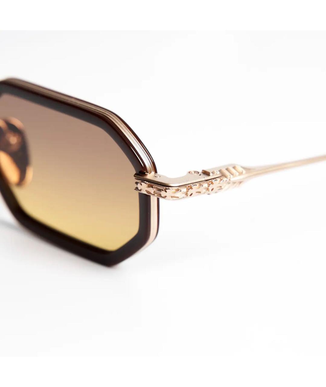 CHROME HEARTS Коричневые металлические солнцезащитные очки, фото 4