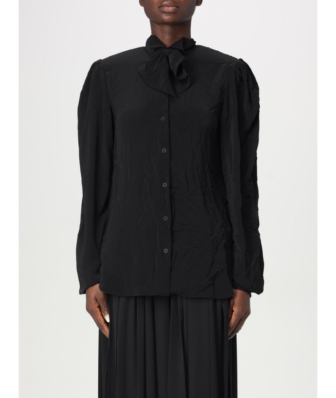 BALENCIAGA Черная полиэстеровая юбка миди, фото 2
