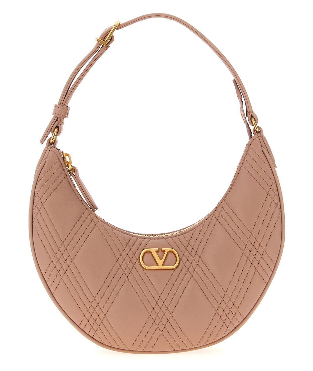VALENTINO Розовая кожаная сумка через плечо, фото 1