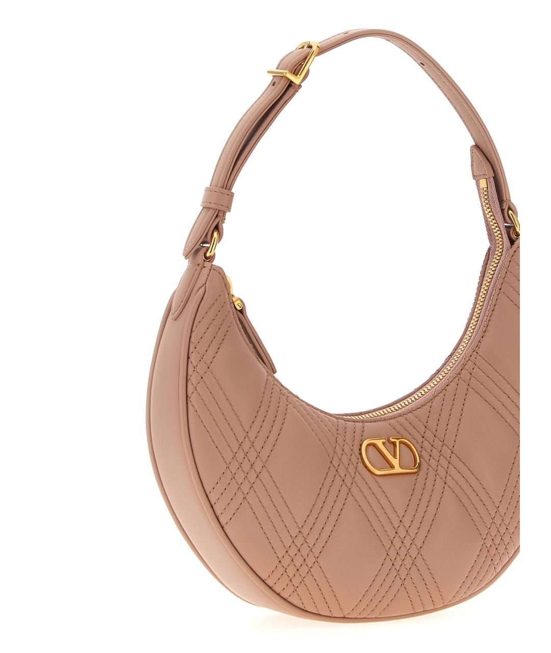 VALENTINO Розовая кожаная сумка через плечо, фото 3