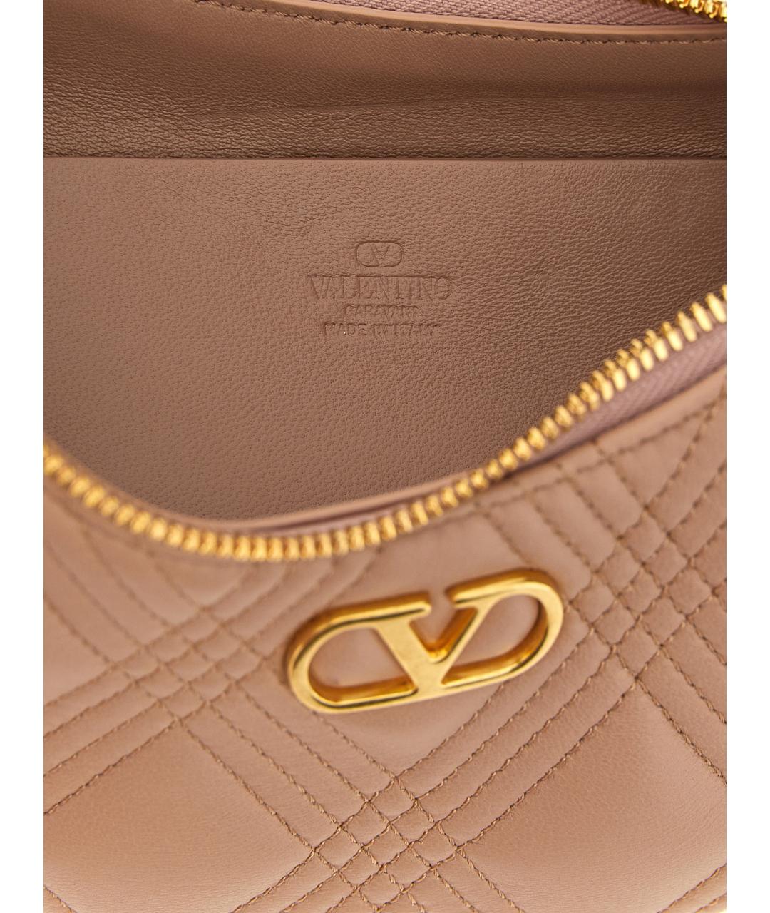 VALENTINO Розовая кожаная сумка через плечо, фото 4