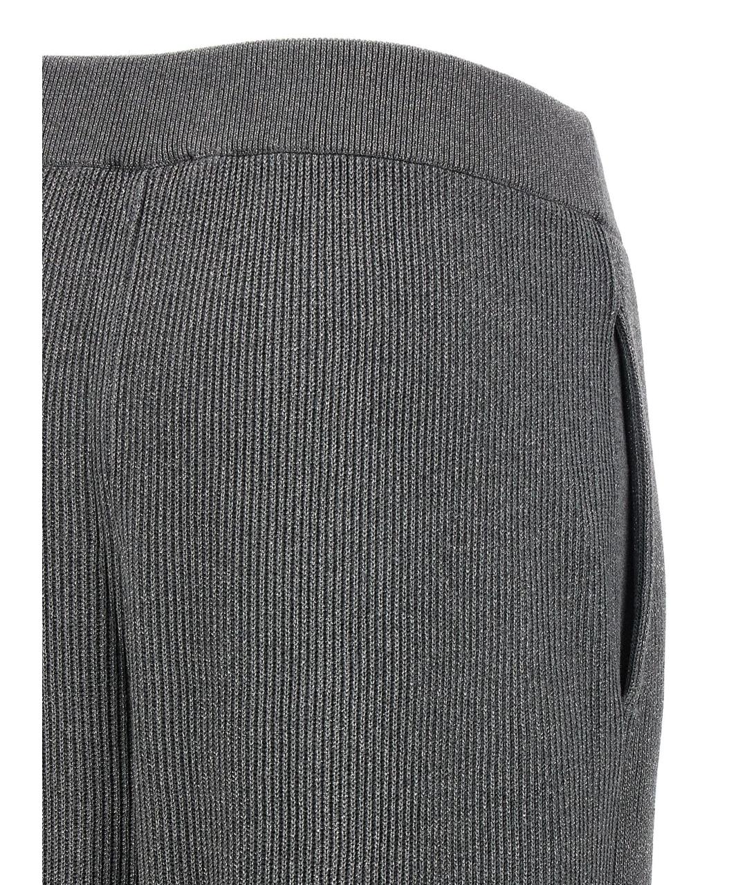 BRUNELLO CUCINELLI Серые хлопковые прямые брюки, фото 4